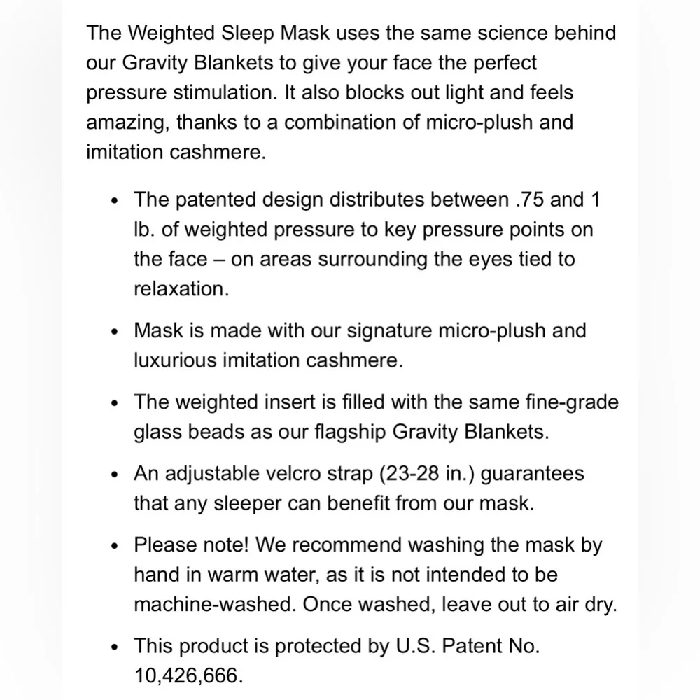 *NWOT* Weighted Sleep Mask